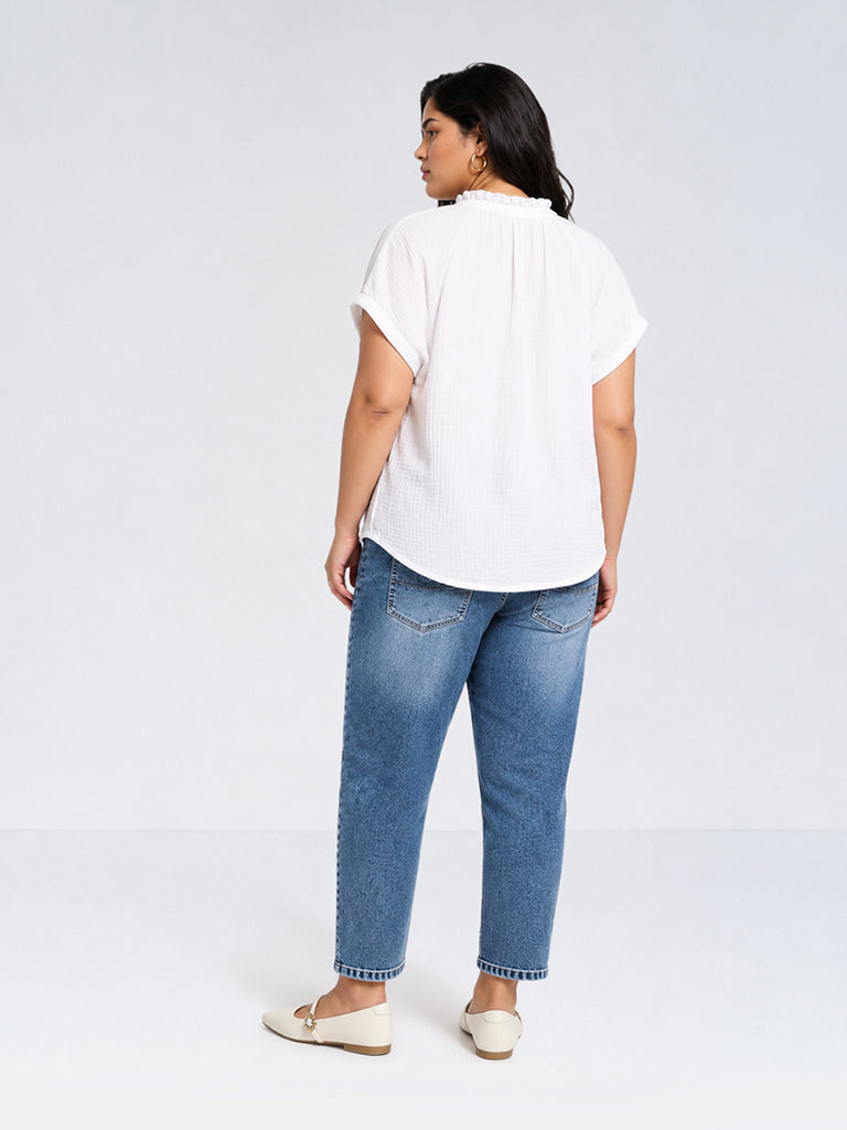 Gia Blue Faded Effect High-Rise Skinny Jeans