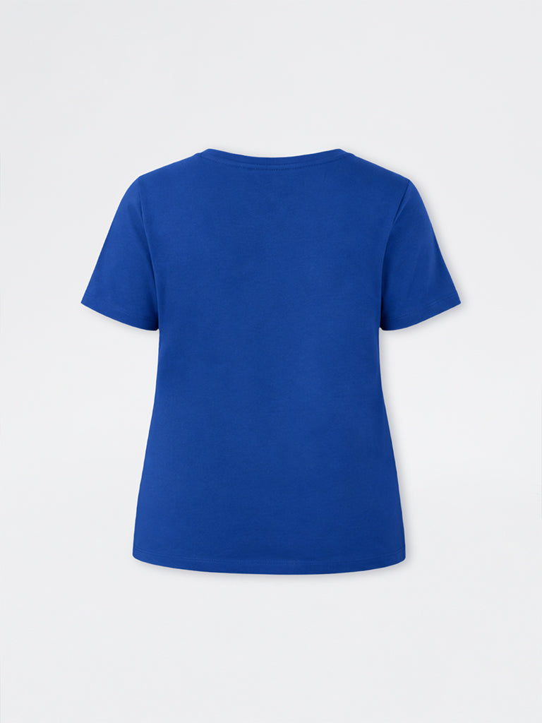 Gia Blue Floral Pattern T-Shirt