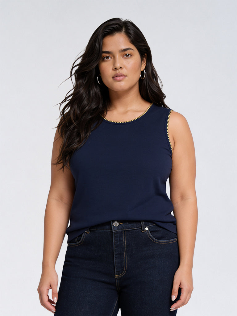 Gia Navy Solid Top