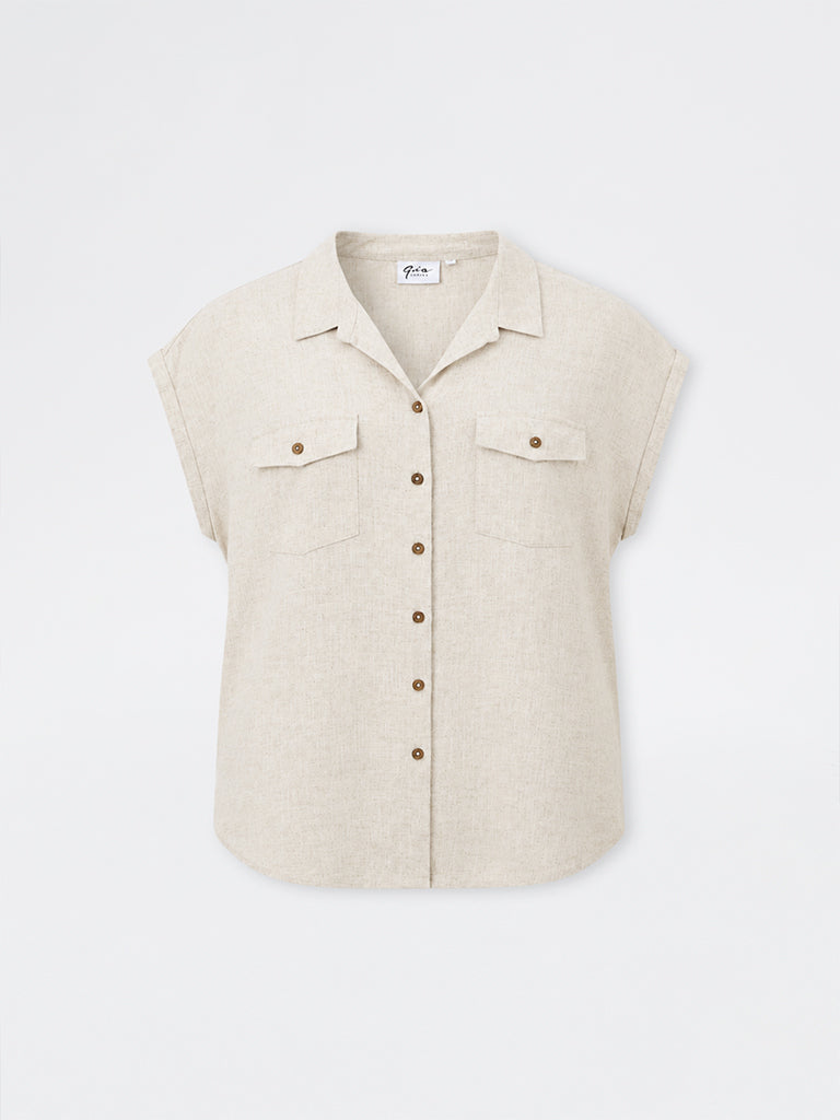 Gia Beige Melange Blouse