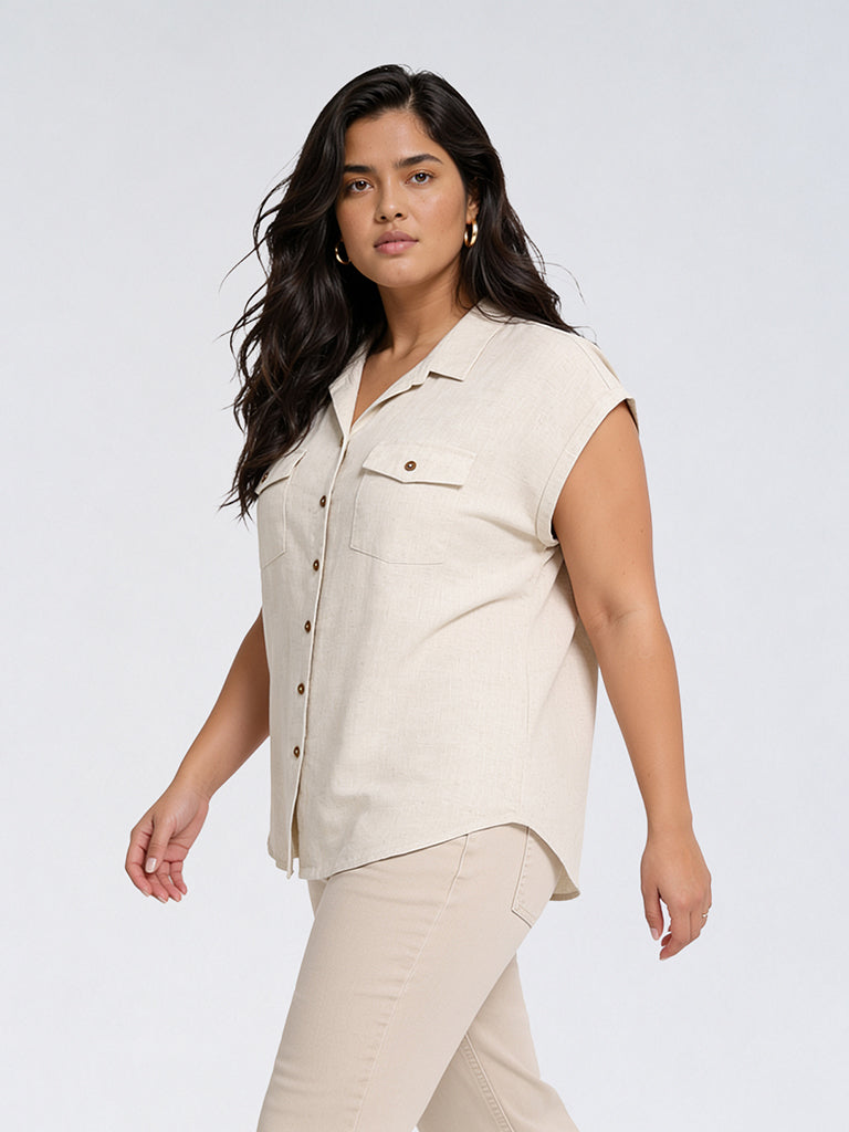 Gia Beige Melange Blouse
