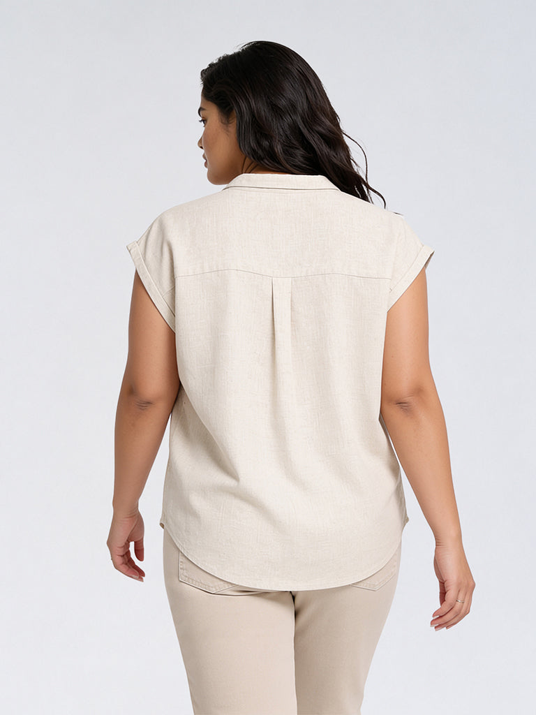 Gia Beige Melange Blouse