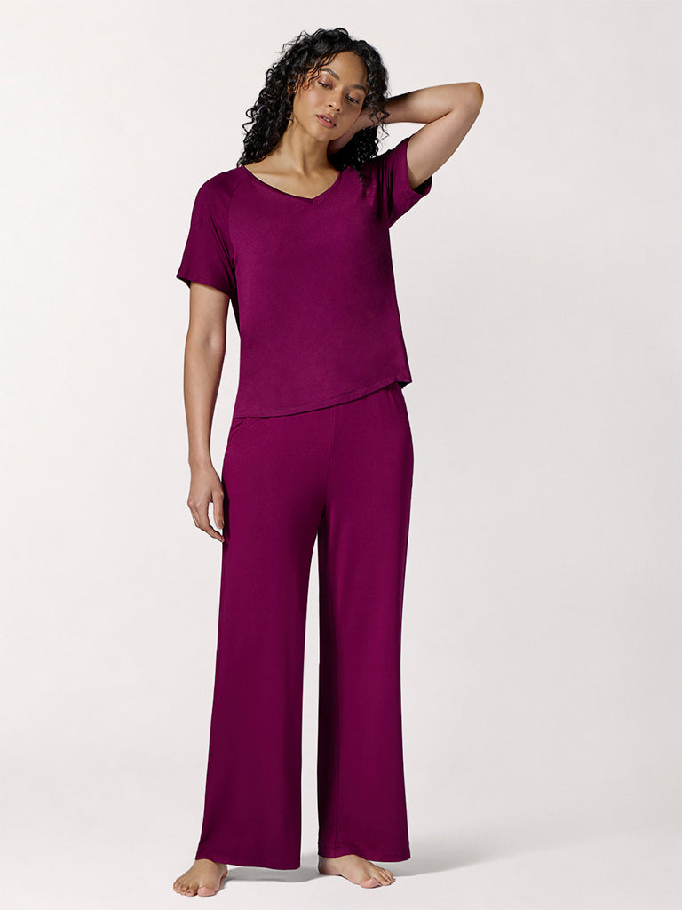 Wunderlove Dark Magenta High-Rise Pants