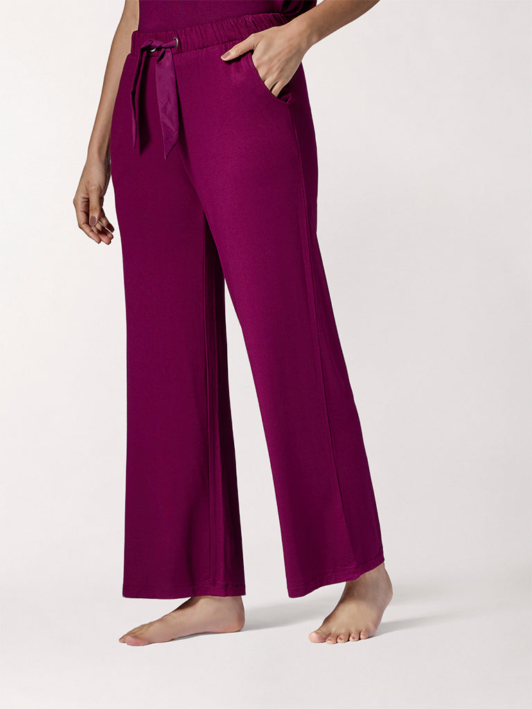 Wunderlove Dark Magenta High-Rise Pants