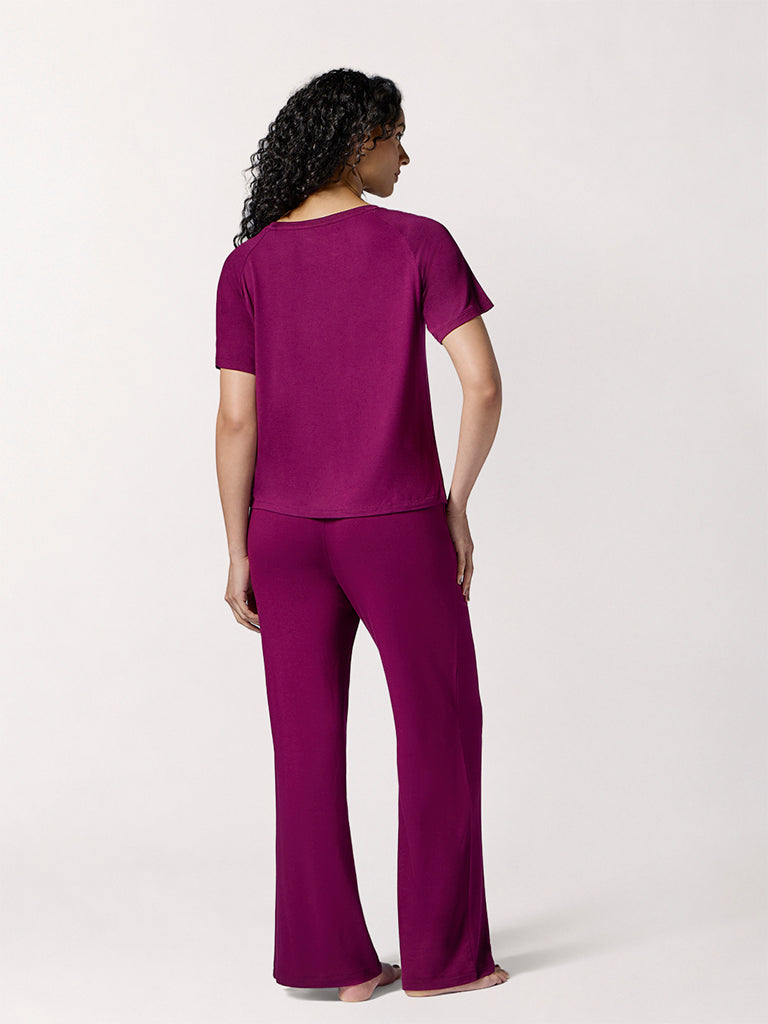 Wunderlove Dark Magenta High-Rise Pants