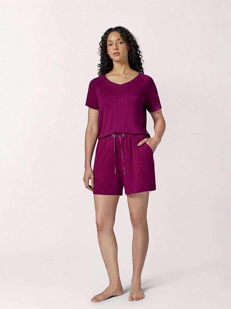 Wunderlove Dark Magenta High-Rise Shorts