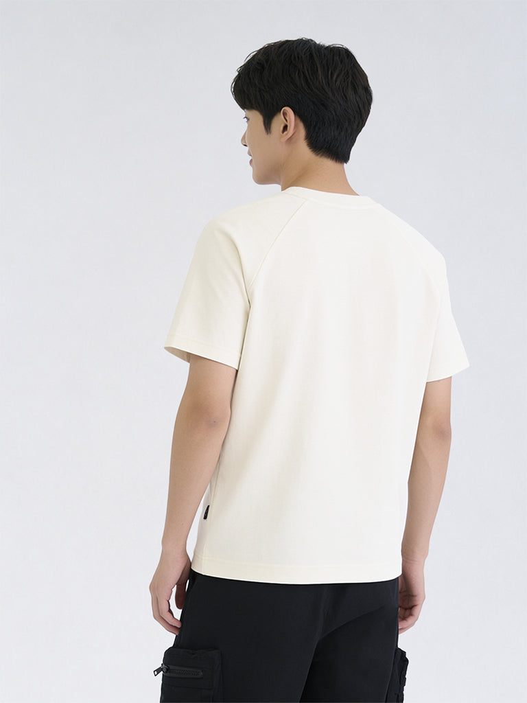 Boys Off-White Embroidered Cotton-Blend T-Shirt