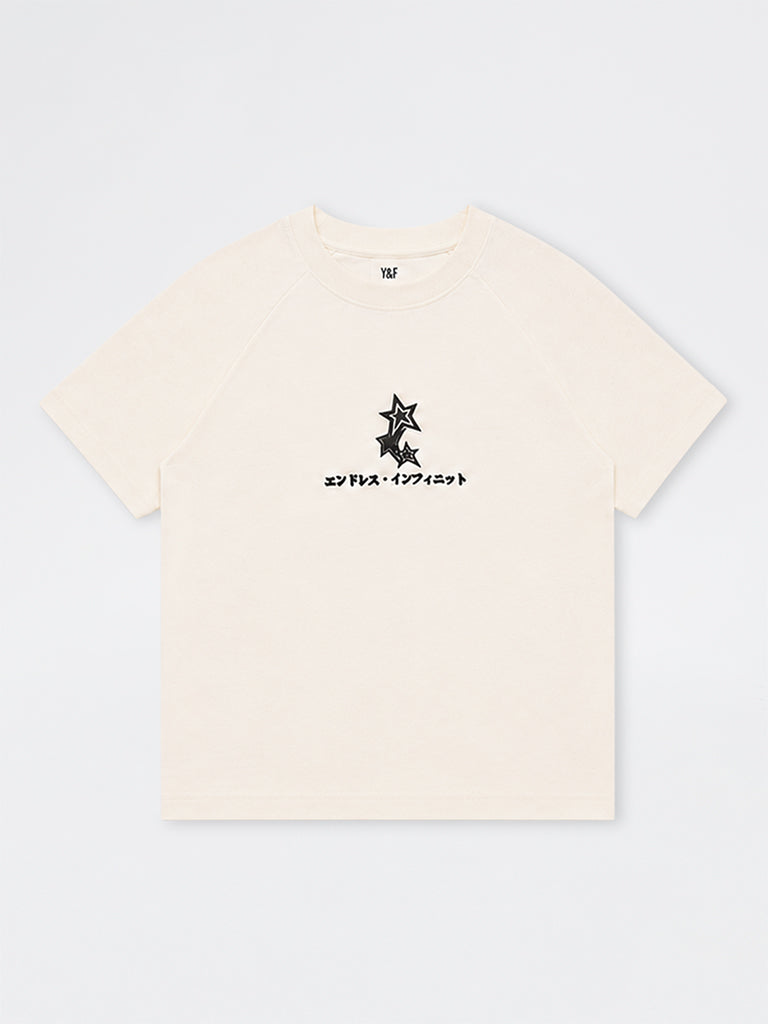 Boys Off-White Embroidered Cotton-Blend T-Shirt