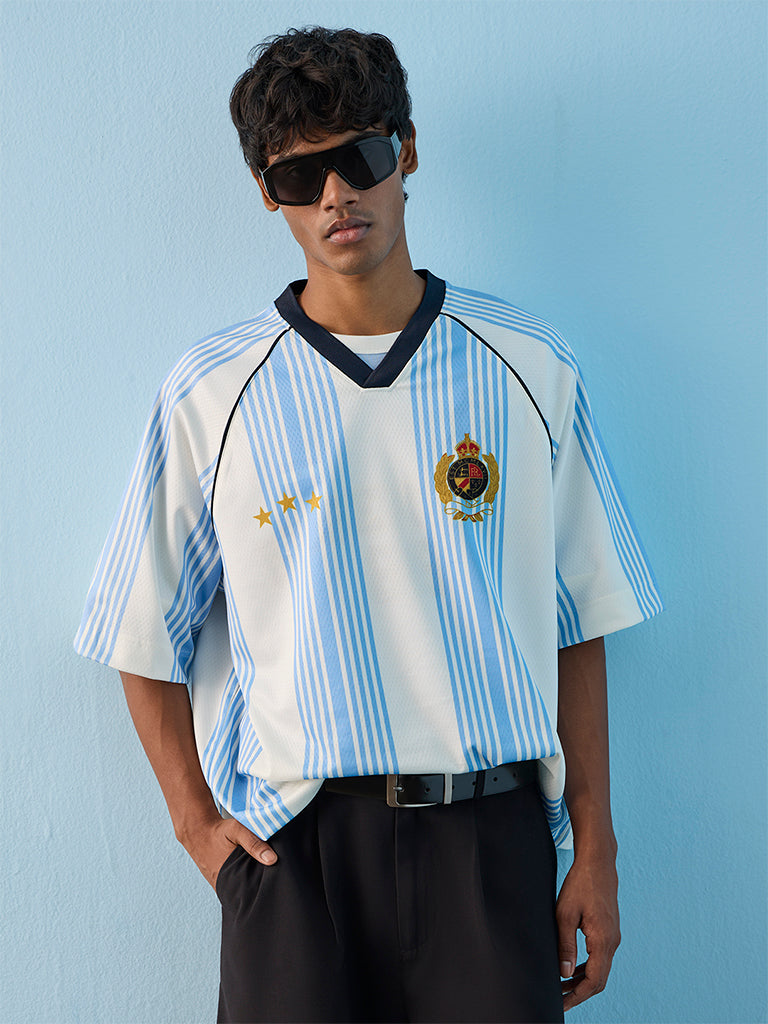 Nuon Blue and White Argentina Football T-Shirt