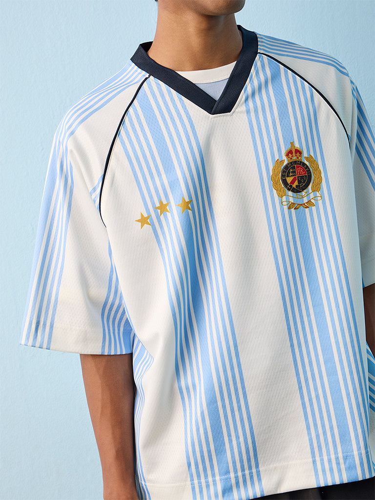 Nuon Blue and White Argentina Football T-Shirt