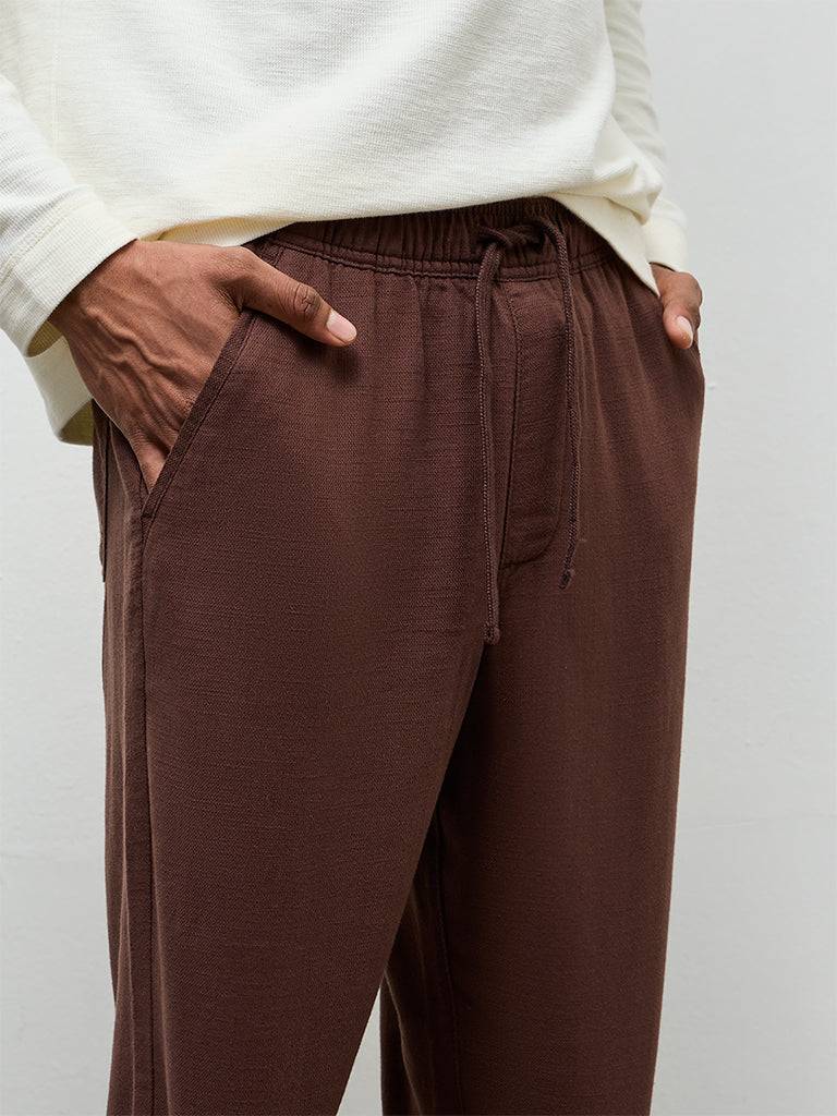 ETA Brown Relaxed-Fit Mid-Rise Cotton Chinos