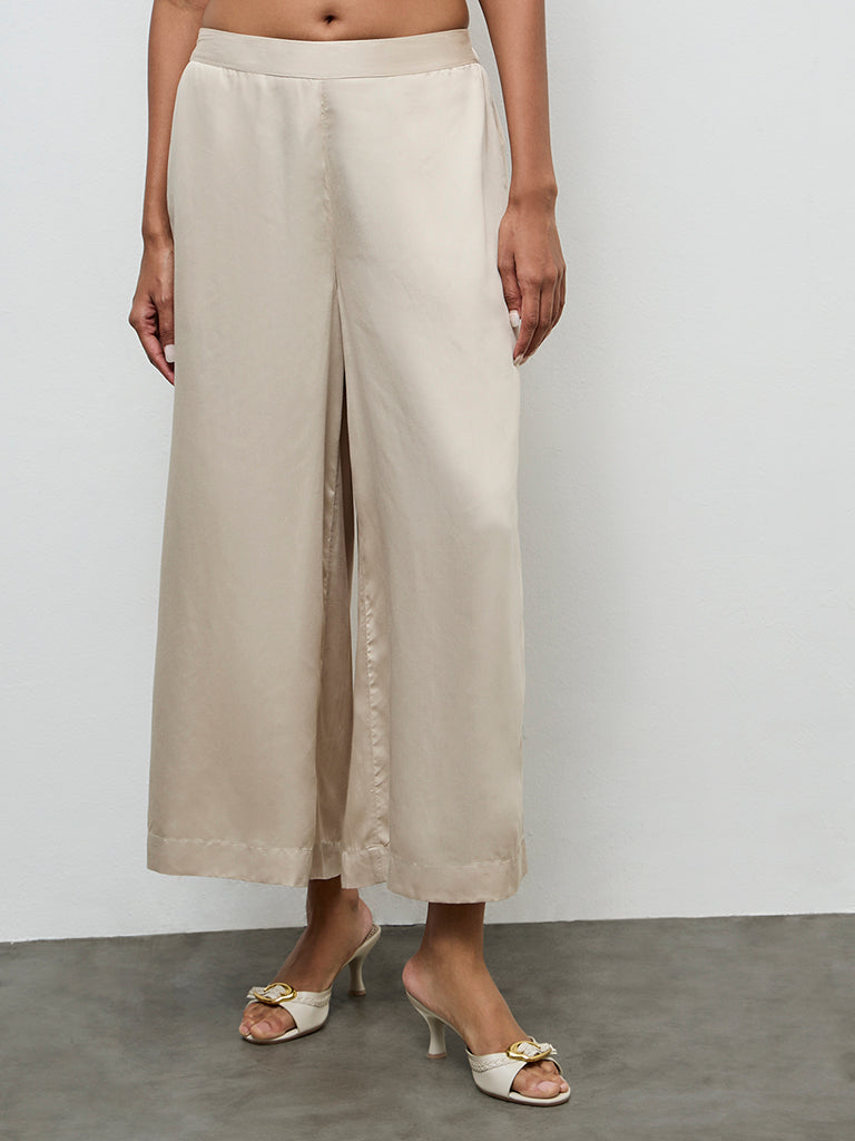 Zuba Taupe Solid Pants