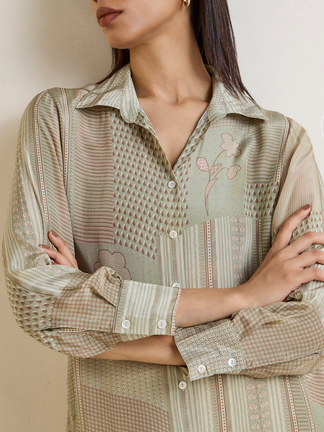 Zuba Sage Green Printed Tunic